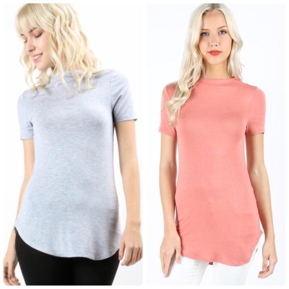 Tops - LAST ONE! BUNDLE shirts solid gray and pink lovely